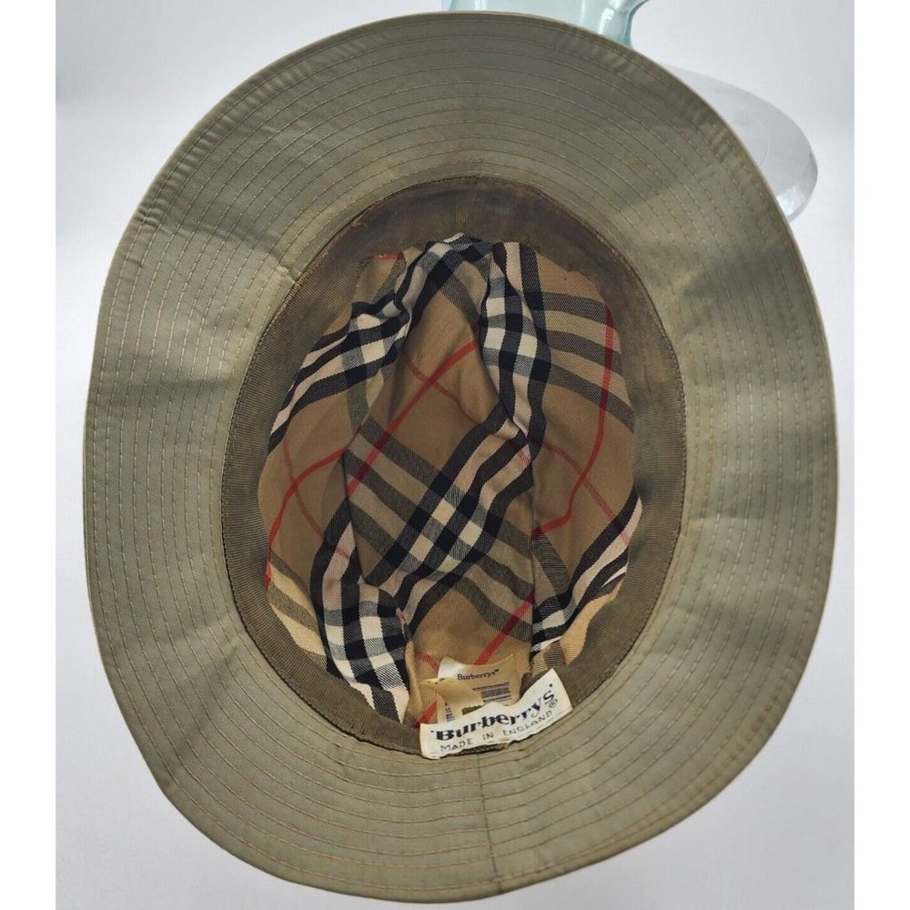 Burberry Women’s Classic Tan Fedora Bucket Hat Size 7.25 Nova Check SEE PICS - Picture 6 of 11